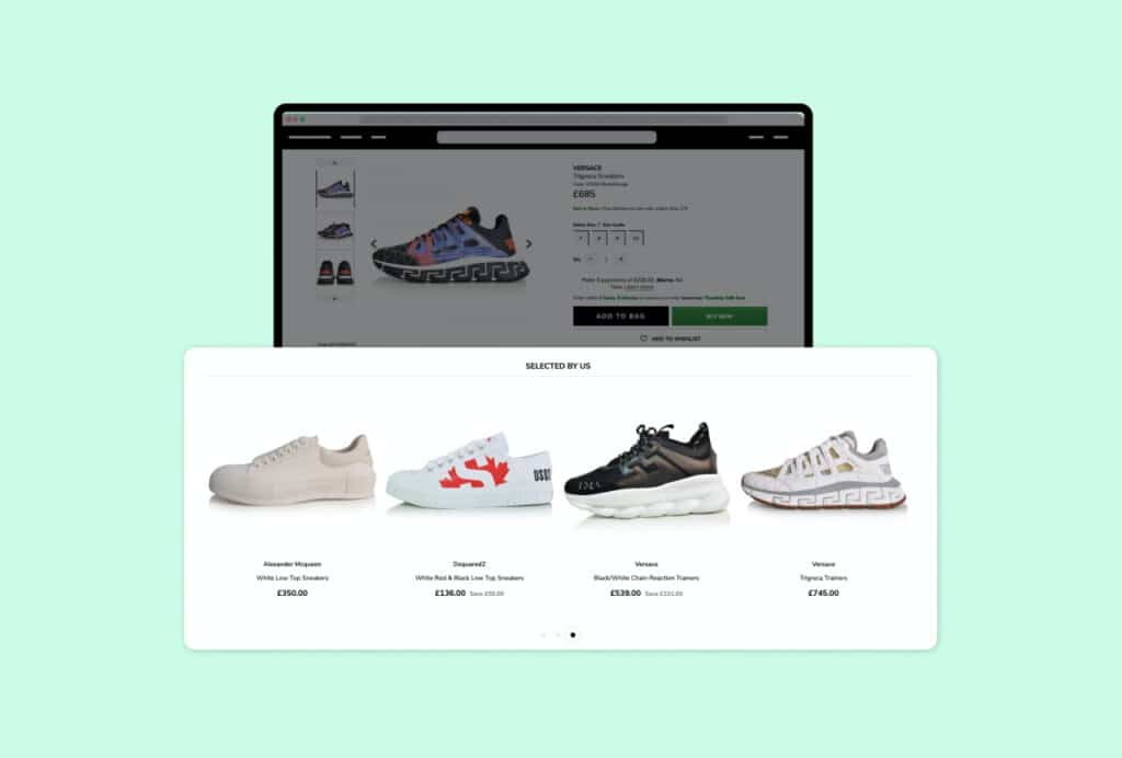 Trainers online shopping cart options