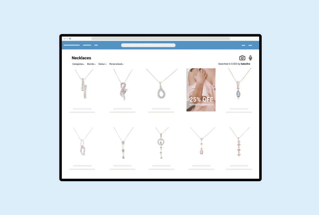 necklaces on a shopping site