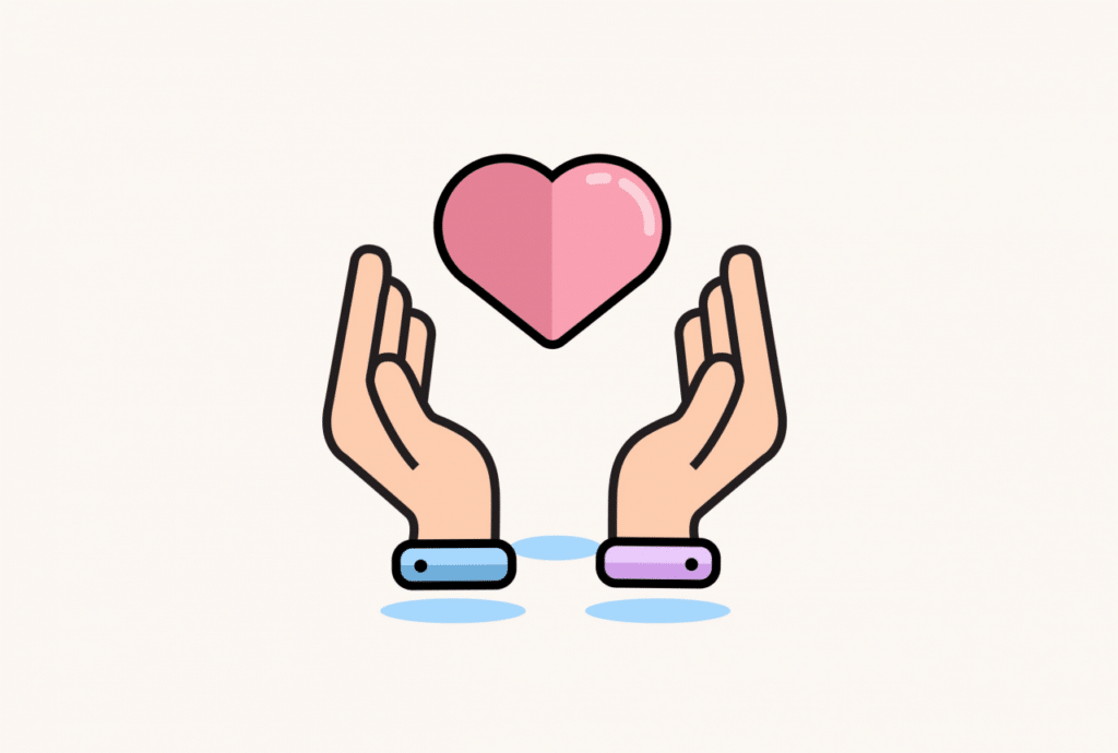 A pair of hands holding a heart