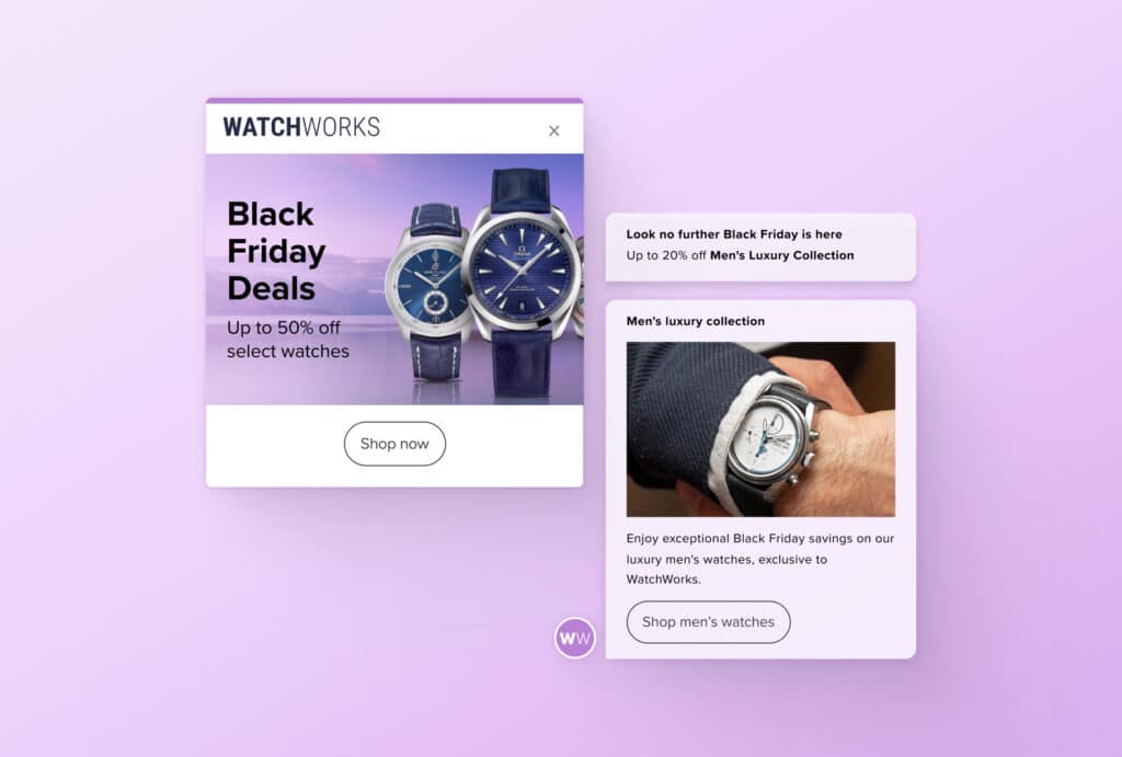 Black Friday on-site messaging campaigns