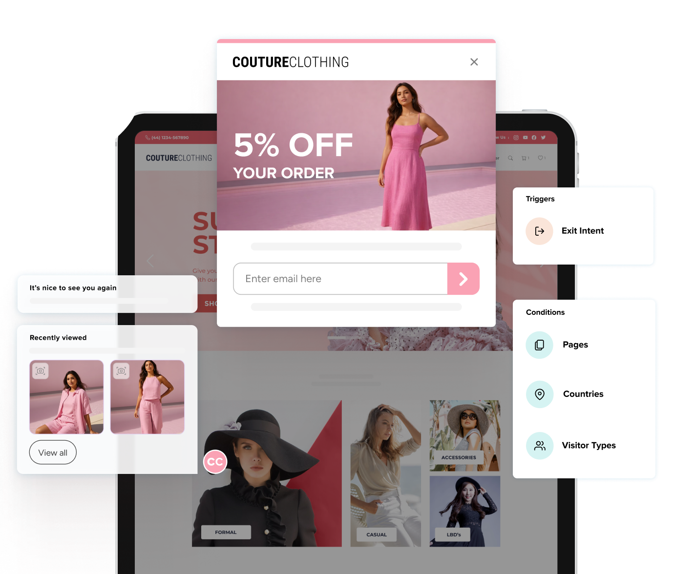 On-site messaging header